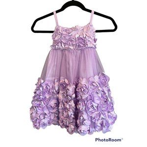 Lavender Spaghetti Strap Flower Peddles Dress Girls Size 5